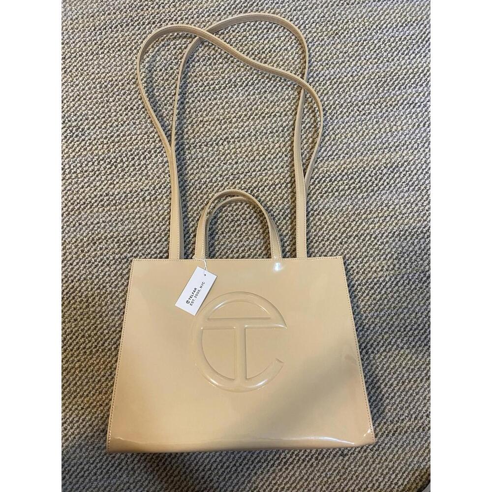 Telfar Medium Shopping Bag – Khaki Patent